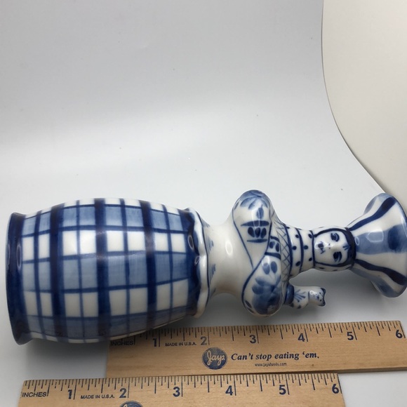 VTG Russian Gzhel CandleStick Holder Blue White Porcelain Collectible - Picture 10 of 10